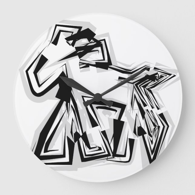 Reloj Redondo Grande LOVE GEOMESKY ANIMALS horse BY MASANSER (Anverso)