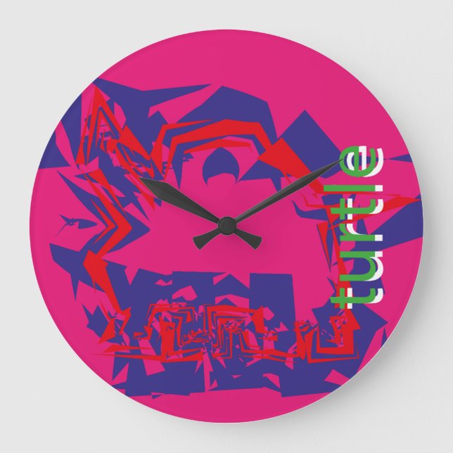 Reloj Redondo Grande LOVE GEOMESKY ANIMALS turtle BY MASANSER (Anverso)