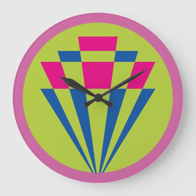 Reloj Redondo Grande LOVE Geomesky DIAMOND by Masanser Pixelat (Anverso)