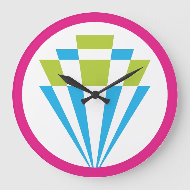 Reloj Redondo Grande LOVE Geomesky DIAMOND by Masanser Pixelat (Anverso)