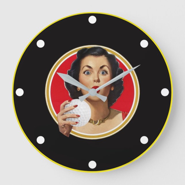 Reloj Redondo Grande Love Golf Wall Clock (Anverso)