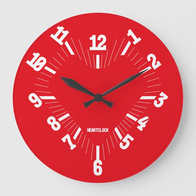 Reloj Redondo Grande Love HEART TIME BY MASANSER PIXELAT (Anverso)