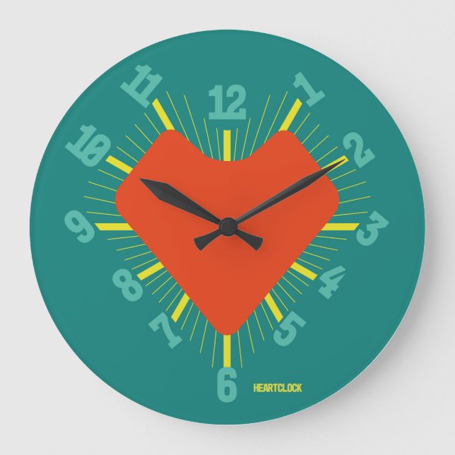 Reloj Redondo Grande Love HEART TIME BY POP ART MASANSER PIXELAT (Anverso)