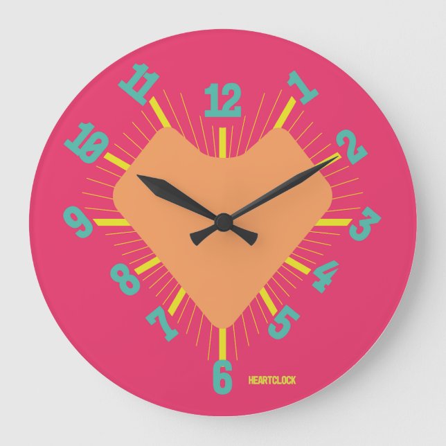 Reloj Redondo Grande Love HEART TIME BY POP ART MASANSER PIXELAT (Anverso)