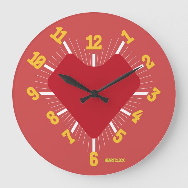 Reloj Redondo Grande Love HEART TIME BY POP ART MASANSER PIXELAT (Anverso)