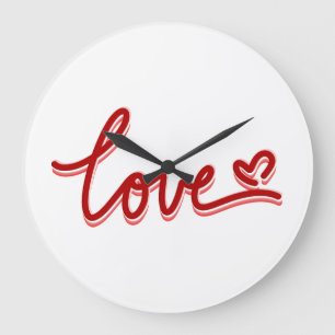 Reloj Redondo Grande Love Heart Valentines