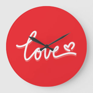 Reloj Redondo Grande Love Heart Valentines