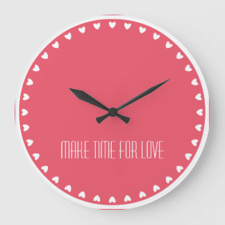 Reloj Redondo Grande Love Hearts 'Make Time for Love' Clock