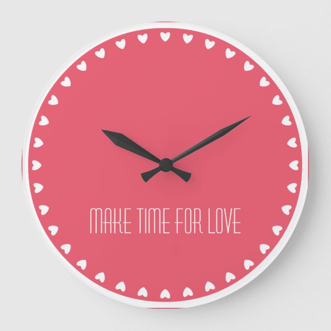 Reloj Redondo Grande Love Hearts 'Make Time for Love' Clock (Anverso)