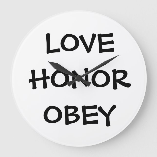 Reloj Redondo Grande Love Honor Obey Clock (Anverso)
