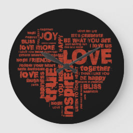 Reloj Redondo Grande Love Joy Inspiration Words Valentine Day