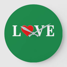 Reloj Redondo Grande LOVE Lime Green Modern