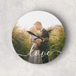 Reloj Redondo Grande Love Modern Simple Photo<br><div class="desc">Añade tu foto.</div>