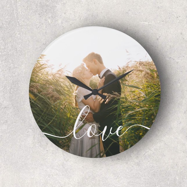 Reloj Redondo Grande Love Modern Simple Photo (Subido por el creador)