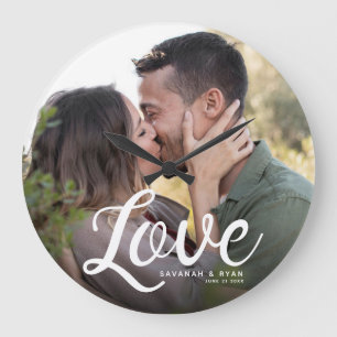Reloj Redondo Grande LOVE Modern Simple Script Elegant Keepsake