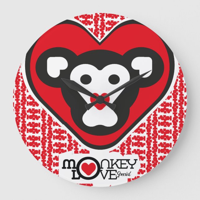 Reloj Redondo Grande LOVE MONKEY LOVE SPECIAL by Masanser (Anverso)