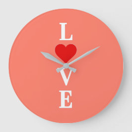 Reloj Redondo Grande LOVE Naranja Romantic Elegant