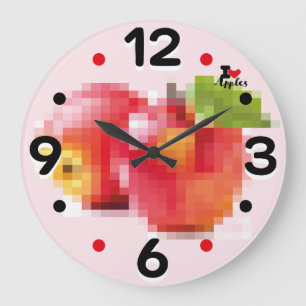 RELOJ REDONDO GRANDE LOVE PIXEL FRUIT BY MASANSER  APPLES