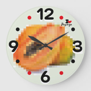 RELOJ REDONDO GRANDE LOVE PIXEL FRUIT BY MASANSER  PAPAYA