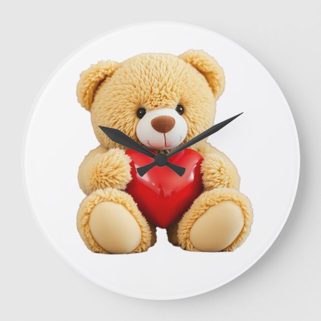 Reloj Redondo Grande Love Teddy (Anverso)