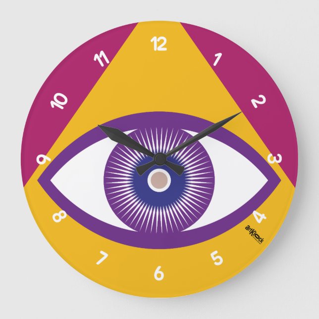 RELOJ REDONDO GRANDE LOVE TIME IS ALL-SEEING BY MASANSER (Anverso)
