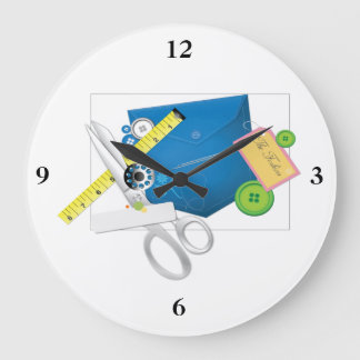 Reloj Redondo Grande Love To Sew & Sew It Goes
