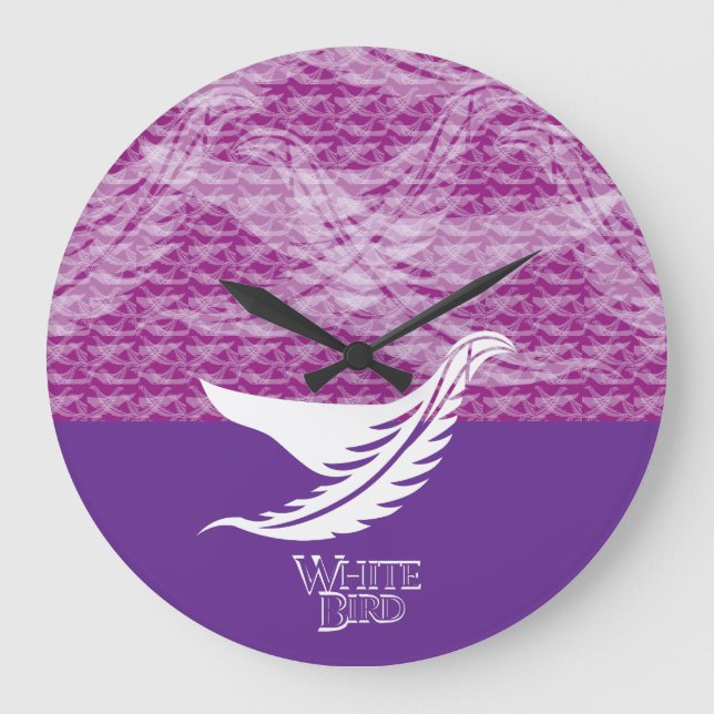 RELOJ REDONDO GRANDE LOVE WHITE BIRD BY MASANSER (Anverso)
