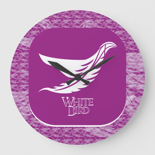 RELOJ REDONDO GRANDE LOVE WHITE BIRD BY MASANSER (Anverso)