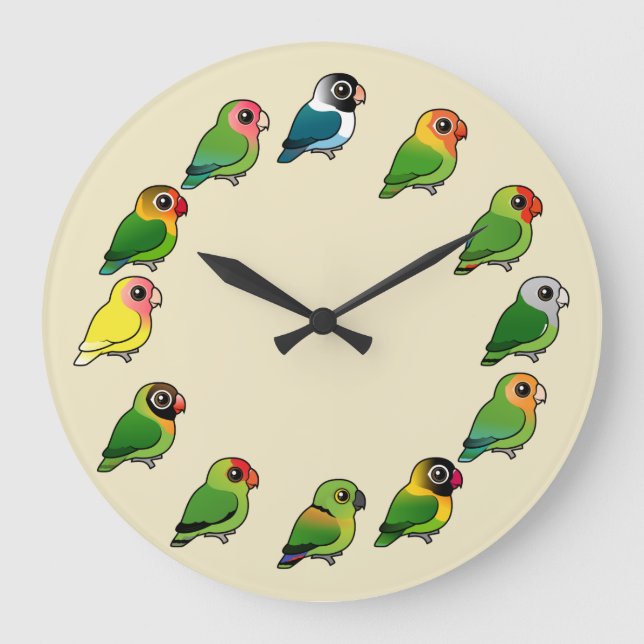 Reloj Redondo Grande Lovebird Clock (Anverso)