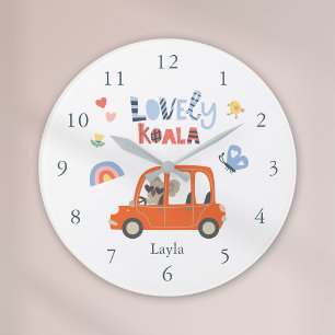 Reloj Redondo Grande Lovely Koala Little Girl First Name Cute Animal