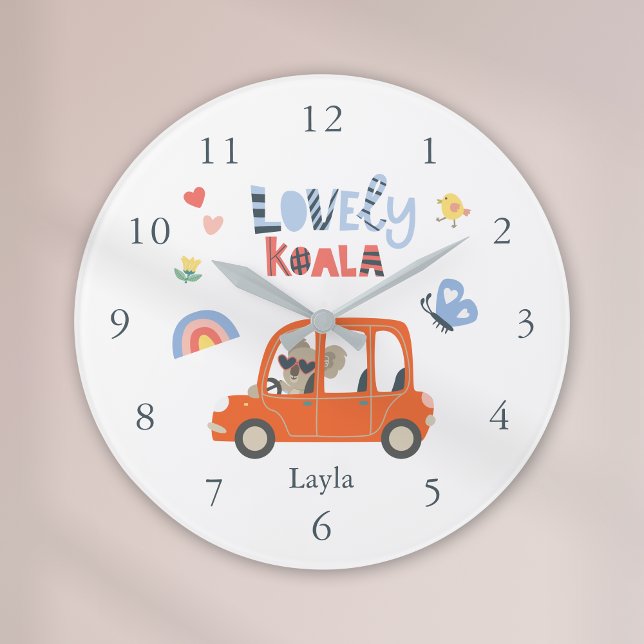 Reloj Redondo Grande Lovely Koala Little Girl First Name Cute Animal (Subido por el creador)