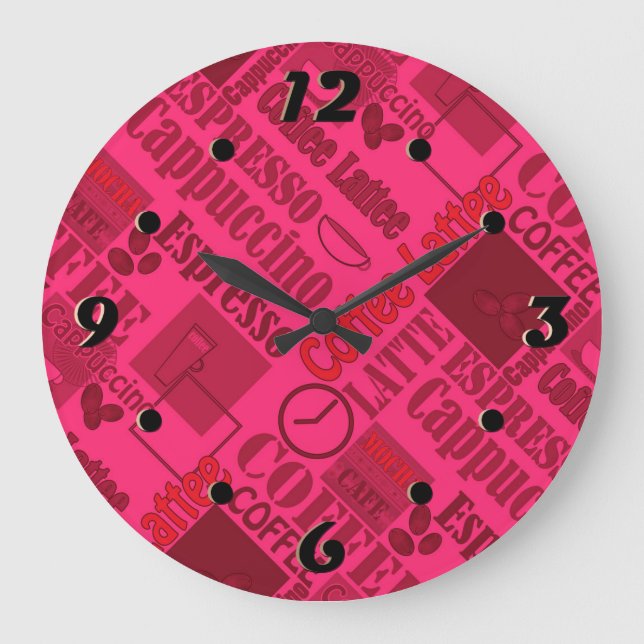 Reloj Redondo Grande Loving coffee (Anverso)