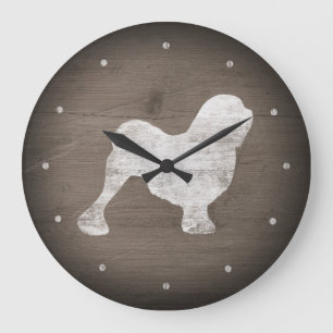 Reloj Redondo Grande Lowchen Silhouette Estilo Rústico