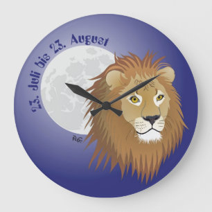 Reloj Redondo Grande Löwe - Sternzeichen Uhr