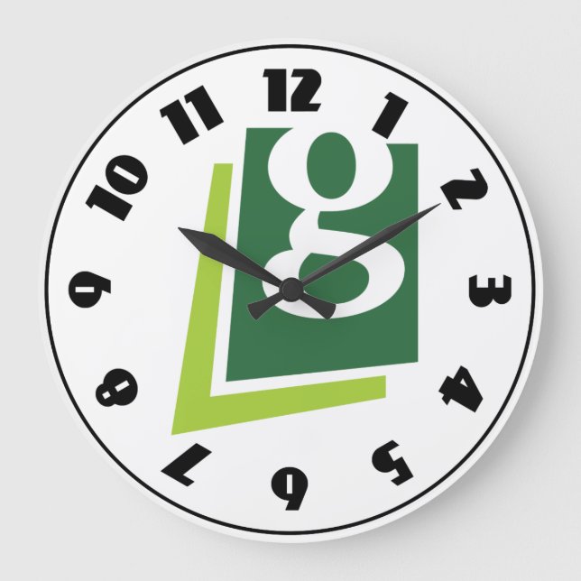 Reloj Redondo Grande Lowercase G Clock (Anverso)