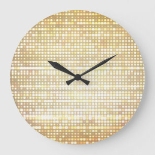 Reloj Redondo Grande Luces de estadio, fondo de neón abstracto.