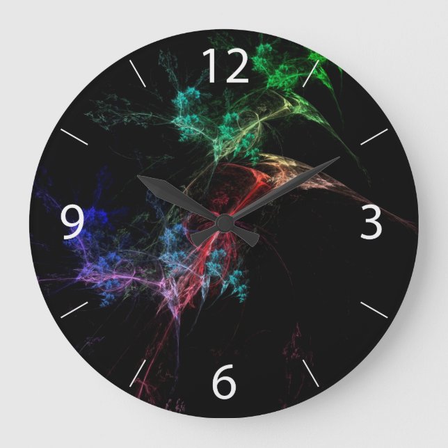 Reloj Redondo Grande Luces mágicas de arte abstracto (Anverso)