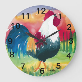 Reloj Redondo Grande Luciano Rooster -Wall Clock