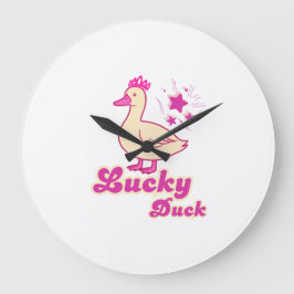 Reloj Redondo Grande Lucky Duck women T-shirt Modern Design