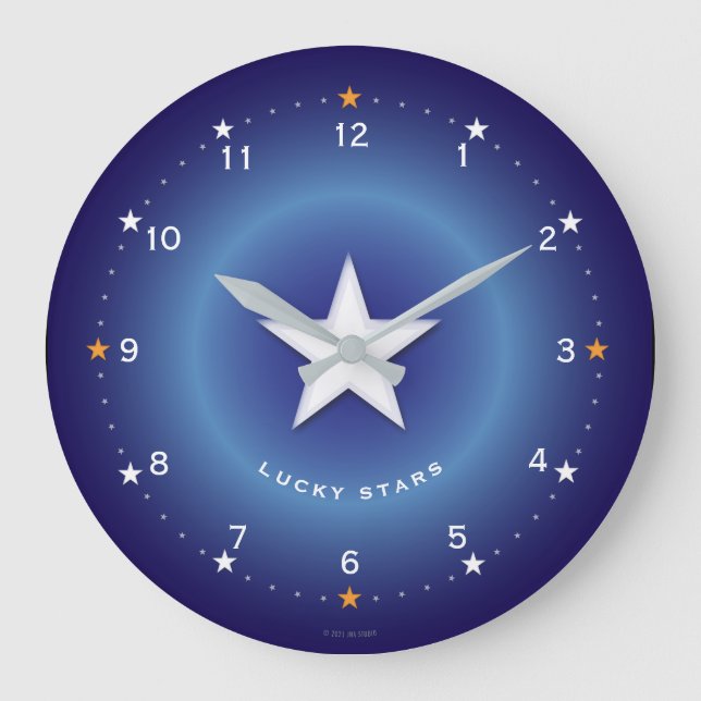 Reloj Redondo Grande Lucky Stars Acrylon Wall Clock (Anverso)