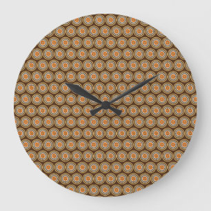 Reloj Redondo Grande Lugares Marrones Y Naranjas,