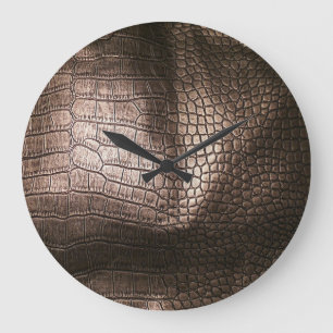 Reloj Redondo Grande Lujo nocturno: Sofisticación texturada de cuero