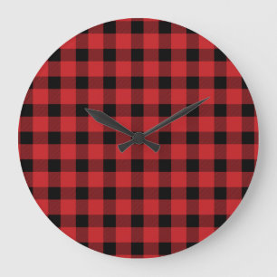 Reloj Redondo Grande Lumberjack Red Buffalo Country Plaid