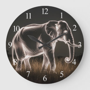 Reloj Redondo Grande Luminosa Elephant Silhouette