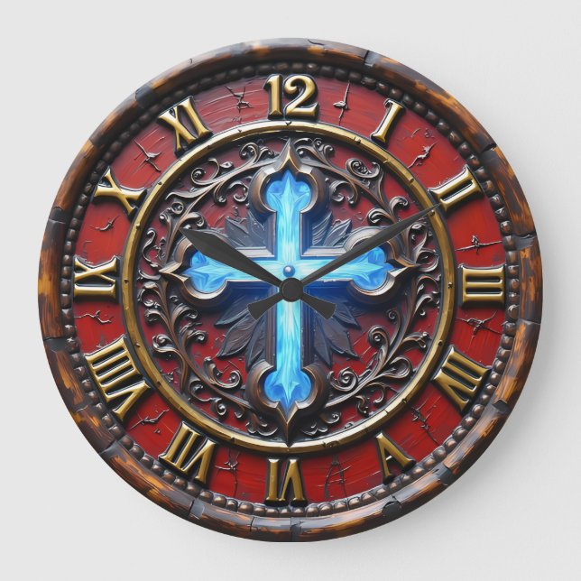 Reloj Redondo Grande Luminous Cross Ornate (Anverso)