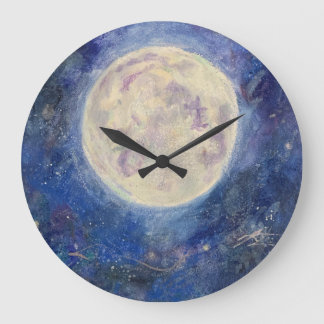 Reloj Redondo Grande Luna Llena Celestial Noche Maureen Girard Unive