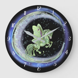 Reloj Redondo Grande Luna Moonduster Moth Fairy Horse