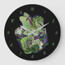 Luna Moonduster Moth Fairy Horse Large Clock