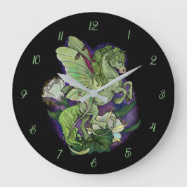 Reloj Redondo Grande Luna Moonduster Moth Fairy Horse Large Clock