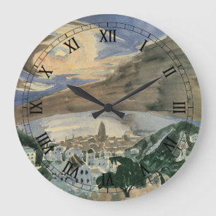 Reloj Redondo Grande Luna sobre Barcelona de Walter Gramatte